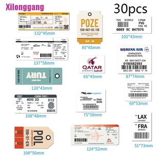 [Xilonggang] 30PCS Boarding Pass Air Ticket Graffiti Stickers DIY Bike Travel Luggage Sticker