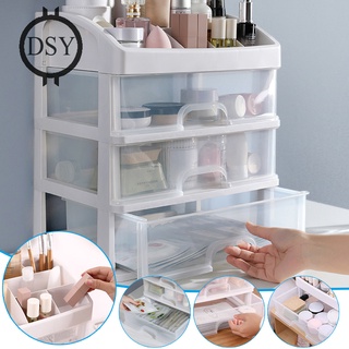 Multicapa cajón caja de almacenamiento a prueba de polvo joyería organizador de maquillaje transparente escritorio caja de exhibición para bricolaje herramientas papelería (1)