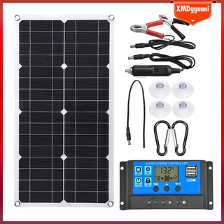 100watt 18v monocristalino de silicona panel solar módulo solar controlador de carga solar+panel solar conector cables de extensión kit de accesorios