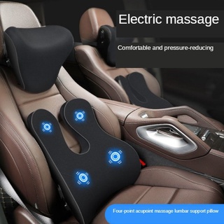/nuevo Producto soporte lumbar para coche, cojín de masaje eléctrico para coche, cojín lumbar transpirable, cojín lumbar cómodo