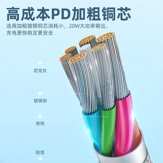 Jinzheng W es adecuado para iPhone con cable de datos de carga rápida Apple PD