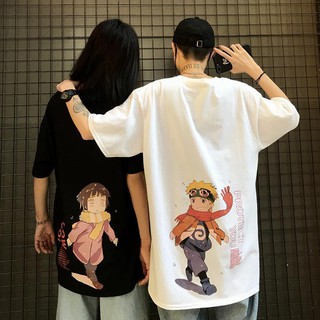 Naruto Hinata Anime Naruto parejas camiseta verano algodón manga corta estudiantes Lela