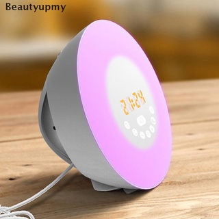 [beautyupmy] despertador luz despertador amanecer/sunset simulación luminosa digital con fm caliente