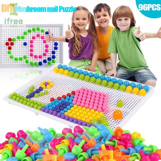 niños juguetes rompecabezas peg tablero con 96 clavijas de setas modelo kits educativo buil (1)