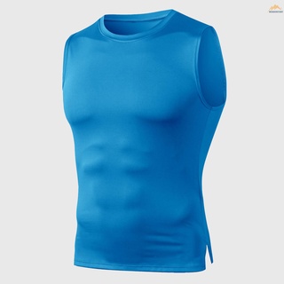 camisa elástica para hombre con cuello redondo y secado rápido para deportes/correr/gimnasio