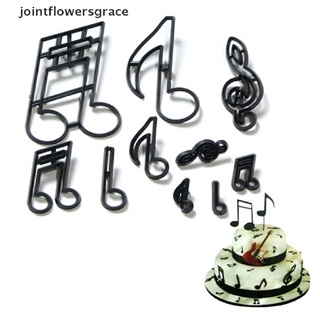 jgco - juego de 10 notas musicales, cortador de galletas, plástico, sugarcraft, fondant, cortador de tartas