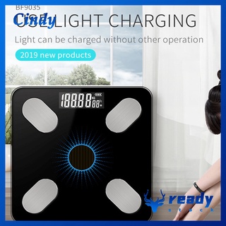 Cindy Solar Charging APP Bluetooth inteligente electrónica de peso balanza de grasa corporal soporte para Android o IOS