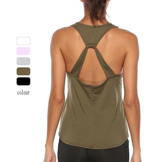 2021spot verano algodón mezclado europeo y americano Fitness deportes chaleco Sexy belleza espalda cruz suelta blusa Yoga ropa Top (1)