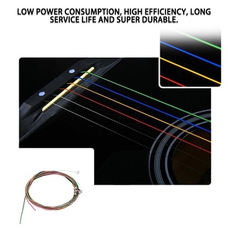 Deicy juego de cuerdas de guitarra de aleación de cobre resistente y práctica arco iris coloridas 0806