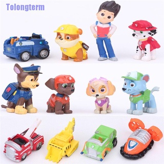 Tolongterm> 12 piezas de moda Nickelodeon Paw Patrol Mini figuras de juguete Playset Cake Toppers