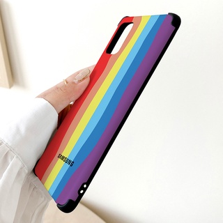 Funda de Color arco iris para Samsung Galaxy A71/A51/4G/A31/A21S/A11/M11/M40S/funda oficial de silicona degradada (5)
