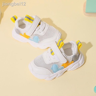 Suela suave zapatos de bebé niño 0-2 niños s primavera y verano zapatos deportivos niños y niñas malla transpirable blanco zapatos b
