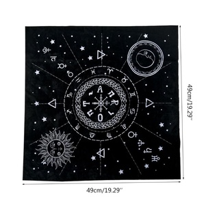 Huwai 1pza 49x49cm mantel Twelve Constelação Sol moon Pentagrama optimizado juego Placa De Divação Divação Jogo Tarot Pano Flanela (2)