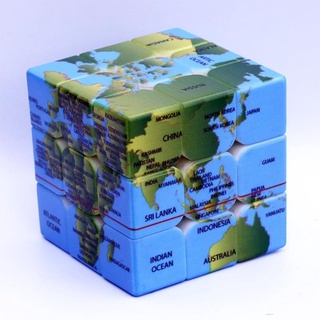 Cubo de velocidad 3x3x3 cubo mágico rompecabezas impresión UV mapa del mundo patrón rompecabezas cubo juguetes educativos alivio del estrés juguetes
