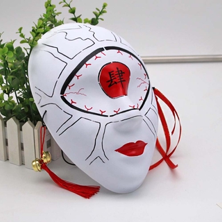 ALLGOODS Anime fiesta máscara Props Cosplay Demon Slayer Cosplay máscara Anime japonés disfrazada fiesta Halloween Cosplay accesorios cara completa Kabuki Kitsune fiesta Props (5)