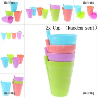 Pérdida 2 x niños Sip una taza vaso con paja incorporada taza de plástico