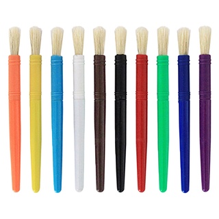 [Topmarket] 10 pzs/ 20 pinceles de pintura coloridas para niños/juego de pinceles de pintura para niños, pinceles redondos de cerdas planas (6)