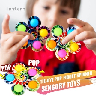 Pop Fidget Spinner Pack , Tie-dye Juguetes Simples , Empuje Bubble Spinners Popper , Exprimir Juguete Sensorial Aliviar El Estrés Emocional Para Niños Adultos (1)