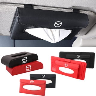 Coche caja de pañuelos para Mazda 3 CX7 Atenza Axela parasol CD caso de la tarjeta caso de pañuelos de la caja de tres en uno función colgante tipo toalla de papel caso Auto Interior de almacenamiento caja de papel titular