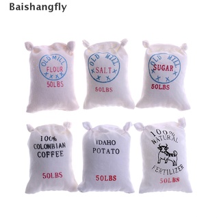 [bsf] 1:12 casa de muñecas miniatura comida de cocina 6 bolsas de harina de azúcar sal patata [baishangfly] (1)