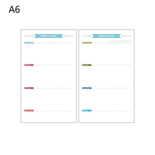 Zuo 6 agujeros recambio interior de papel semana mes Plan para hacer lista para cuaderno de hojas sueltas A6 (1)