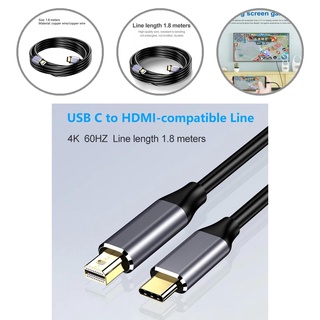 sevengirl cable adaptador de alambre de cobre tipo c a mini displayport convertidor cable soporte 4k para portátil (1)