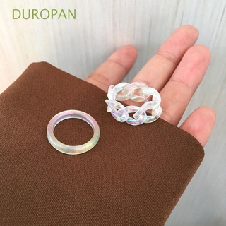 duropan mujeres niñas anillos de dedo vintage moda accesorios cadena anillos fiesta joyería láser irregular coreano geométrico regalos anillos redondos