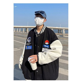 Uniforme de béisbol de los hombres de la marea de la marca suelta primavera salvaje chaqueta versión de la tendencia de la chaqueta bomber ins estilo ropa (6)