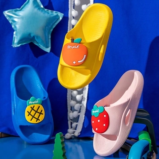 los niños de verano ropa de moda abierta dedo del pie fruta playa antideslizante eva cómodo zapatillas