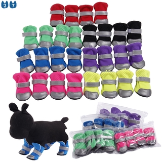 『27Pets』Zapatos impermeables para perros/cachorros/calcetines reflectantes antideslizantes para lluvia/nieve/botas protectoras para mascotas/zapatos transpirables/zapatos de suela suave/zapatos para perros pequeños/zapatos para perros