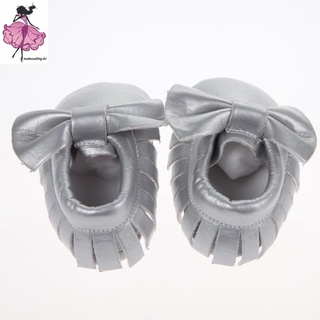 * * Suela suave zapatos de cuero bebé niño niña pequeño zapato (plata) (12.5) -101102.23