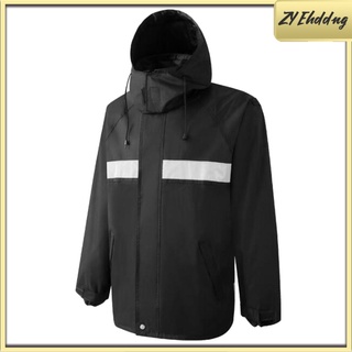 impermeable impermeable reflectante impermeable traje de lluvia negro, incluye chaqueta con capucha y pantalones (1)