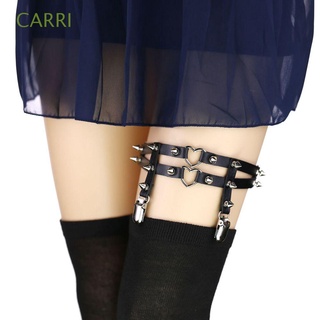 CARRI Gothic Rivets Leg Ring Cool Thigh Harness Women Suspenders Punk Girls Body Jewelry Cat Head Personality Pentagram Korean Style Garter Belt/Multicolor