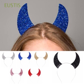 EUSTIS Headwear Halloween Shiny Devil Ears Devil Horns Hair Grips Hair Clip Hairband Hairpins Headband OX Horns/Multicolor