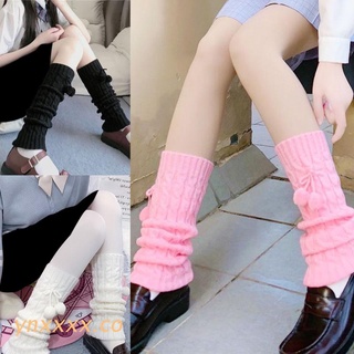 ynxxxx mujeres cable de invierno de punto calentadores de piernas lindo arco caliente bota puños muslo calcetines altos