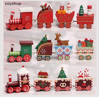 yoyohup decoraciones de navidad para decoración del hogar tren de madera niños artesanía regalo adornos de navidad co