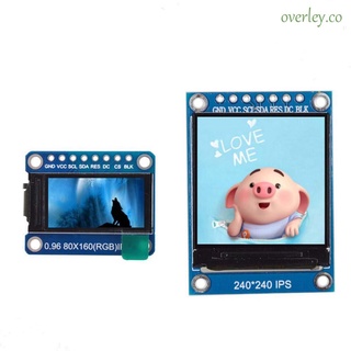 OVERLEY SPI TFT Display IPS Display LCD Module Not OLED HD 65K 0.96 1.3 1.44 1.8 inch Smart Electronics Full Color IC 80*160 LCD Screen Board