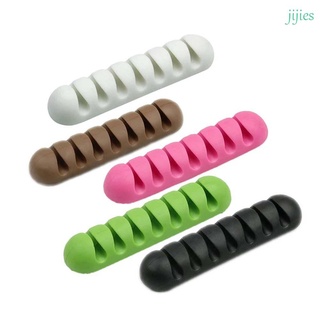 Jijies audífonos para cable/soporte De cable/Organizador De cable Usb/línea De teléfono 7 agujeros/Multicolor