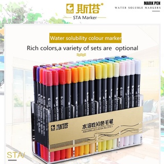 St 0 80-colores de doble punta soluble en agua pinceles de colores marcadores de diseño de arte suministros (1)