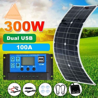 Kit De panel Solar Portátil De energía Rv De 300w con batería flexible Monocristalino 12v