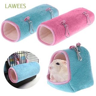 LAWEES Winter Hammock Cage Plush Pet Bed Hamster Hanging House Tunnel Hamster Toys Cage Small Animals Bird Hammock Pet Sleeping Nest
