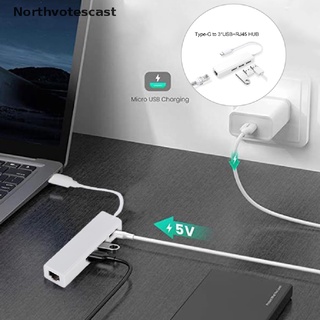 Northvotescast tipo C a USB RJ45 Ethernet Lan adaptador de puerto de Cable Hub soporta enchufe inverso Nvc nuevo (1)