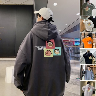 Sudadera con capucha Manga larga con Estampado de Moda Coreana unisex para hombre