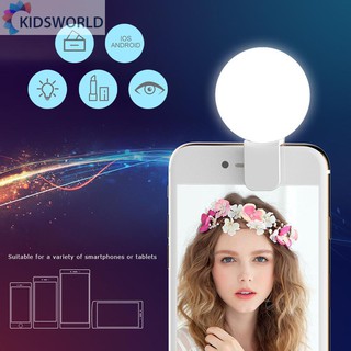 kidsworld mini q selfie anillo de luz portátil flash led usb clip teléfono móvil lámpara de relleno * dc