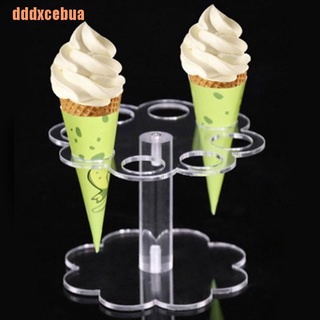 dddxcebua(@) 1pcs 8 agujeros acrílico helado cono soporte transparente/chip cono titular