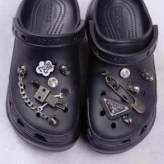 15pcs Jibbitz conjunto Robot diamante remache cadena Bae zuecos Crocs para las mujeres sandalias zapatillas decoración accesorios
