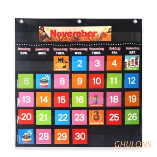 ghulons - calendario para colgar en la pared, 88 tarjetas para aula, hogar, aprendizaje temprano
