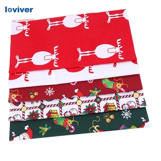 loviver navidad impreso tela de algodón para patchwork costura acolchado cuadrados paquetes artesanías tela parches decorativos mucho