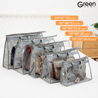 gh bolsa de almacenamiento transparente a prueba de polvo pvc zapatos bolso organizador para armario