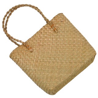 Fashion Straw Summer Women Beach Handbags Female Flap Handbags Designer Lady Retro Rattan Handmade Tote Bag(Yellow) (5)